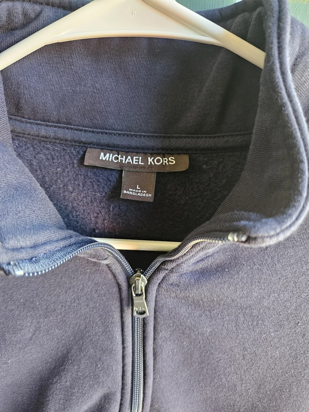 Michael Kors Men's Navy Quarter-Zip Pullover Sweater Size Large Dress Casual